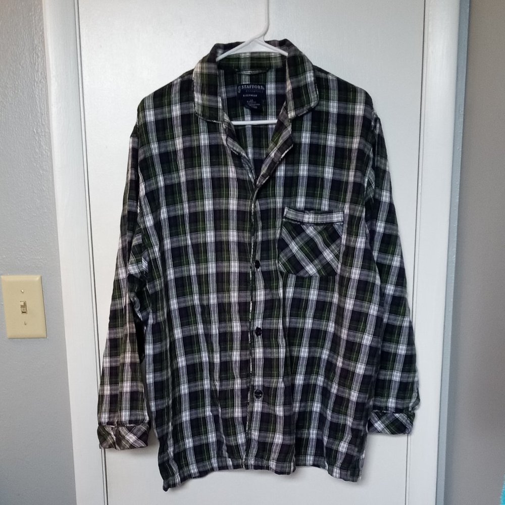 STAFFORD ESSENTIALS MENS SLEEPWARE Size L CLASSIC FIT STRING TIE WAIST